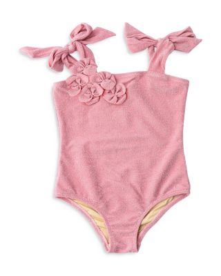 Shade Critters - Girls' Shimmer Flowers One Piece Swimsuit - Little Kid, Big Kid