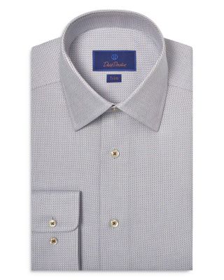 David Donahue - Trim Fit Micro Dobby Dress Shirt
