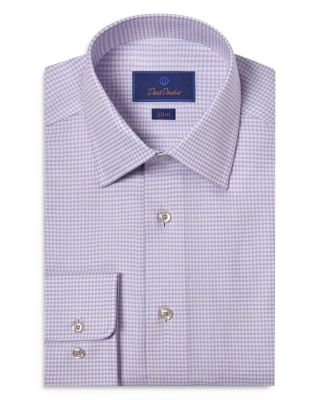 David Donahue - Slim Fit End on End Twill Check Dress Shirt
