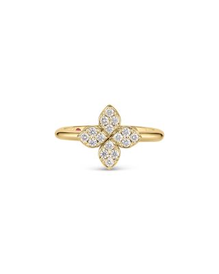 Roberto Coin - 18K Yellow Gold Love in Verona Diamond Flower Ring