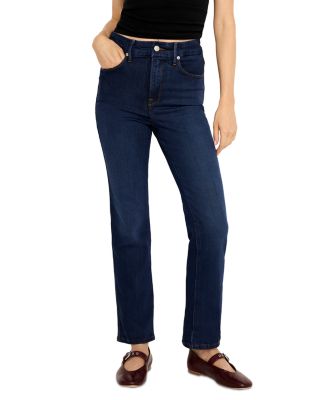 Good American - Soft Tech Good Curve Straight Leg High Rise Jeans in I537