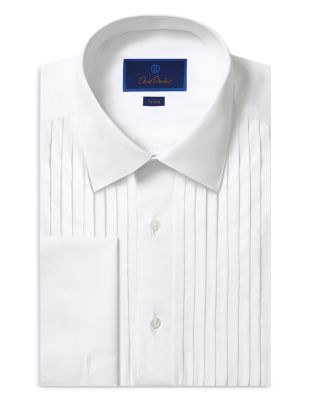 David Donahue - Trim Fit 18 Pleated Bib Front Formal Shirt