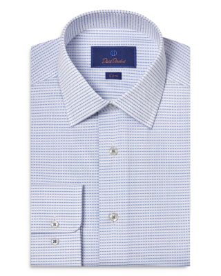 David Donahue - Slim Fit Horizontal Dobby Dress Shirt