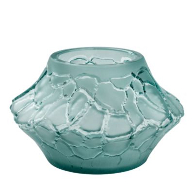 Lalique - Persepolis Blue Crystal Caldera Small Votive Vase