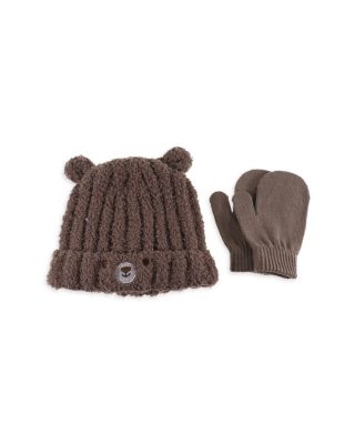 Capelli - Boys' Bear Rib Knit Cuff Hat & Mitten Set - Baby