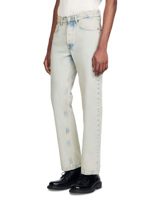 Sandro - Faded Wash Classic Fit Jeans in Blue Vinta