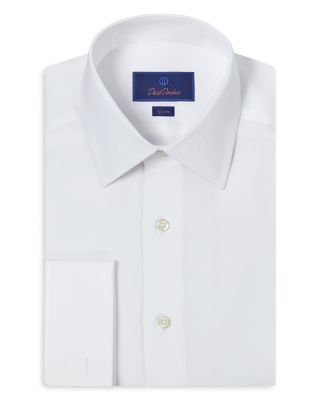 David Donahue - Slim Fit Broadcloth French Cuff Dress Shirt