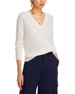 AQUA - V-Neck Cashmere Sweater - Exclusive