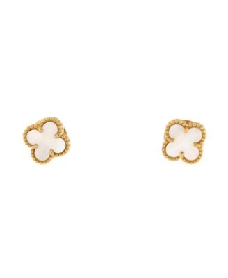 Pre-Owned Van Cleef & Arpels - Sweet Alhambra Stud Earrings 18K Gold and Mother of Pearl
