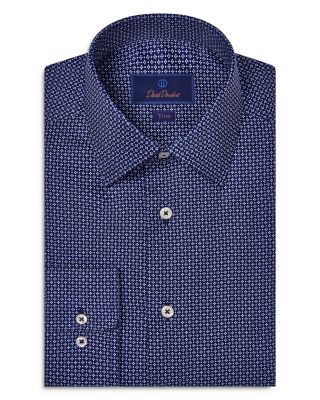 David Donahue - Trim Fit Neat Dress Shirt