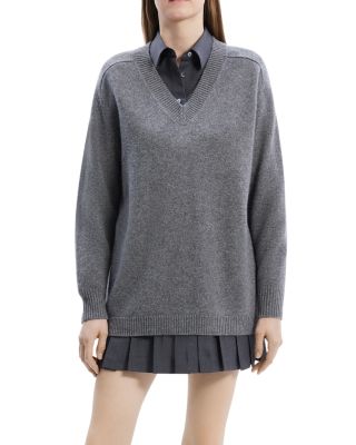 Theory - Karenia Wool Cashmere V Neck Sweater