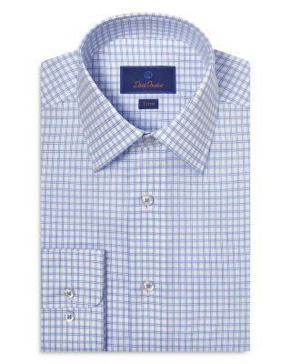 David Donahue - Trim Fit Dobby Check Dress Shirt