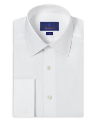 David Donahue - Trim Fit Broadcloth French Cuff Dress Shirt