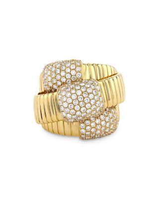 Alberto Milani - 18K Yellow Gold Via Mercanti Diamond Tubogas Wrap Ring