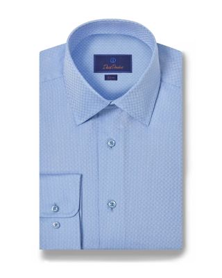 David Donahue - Cotton Geometric Dobby Slim Fit Dress Shirt