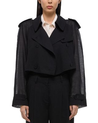 Helmut Lang - Wool Blend Cropped Trench Coat