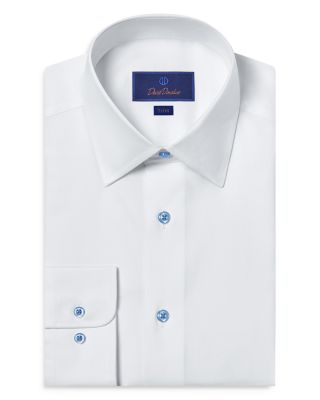 David Donahue - Trim Fit Super Fine Twill Dress Shirt